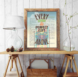 Every Good & Perfect Gift Comes From Above- James 1:17 Vintage Bible Page Christian ART PRINT