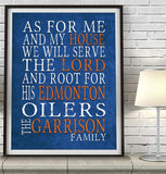 Edmonton Oilers hockey Personalized "As for Me" Art Print