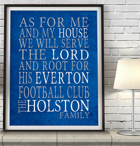 Everton FC Football Club Personalized "As for Me" Art Print