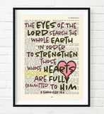 The Eyes of the Lord- 2 Chronicles 16:9 - Bible Page Art Print