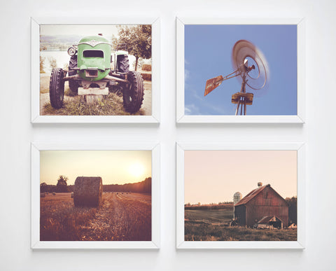 Farmhouse Fine Art Photography, Set of 4, Farmhouse Wall Decor