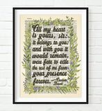 Bronte Sisters Quotes - Set of 4 - Floral Vintage Dictionary Page Art Prints
