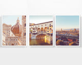 Vintage Florence Italy Photography Prints, Set of 3, Italian Wall Decor