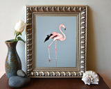 Pink Flamingo Photography Print, Coastal Wall Decor
