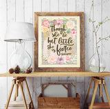 Though She Be But Little She Is Fierce - William Shakespeare Quote - Dictionary Art Print