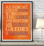 Florida Gators UF personalized "As for Me" Art Print