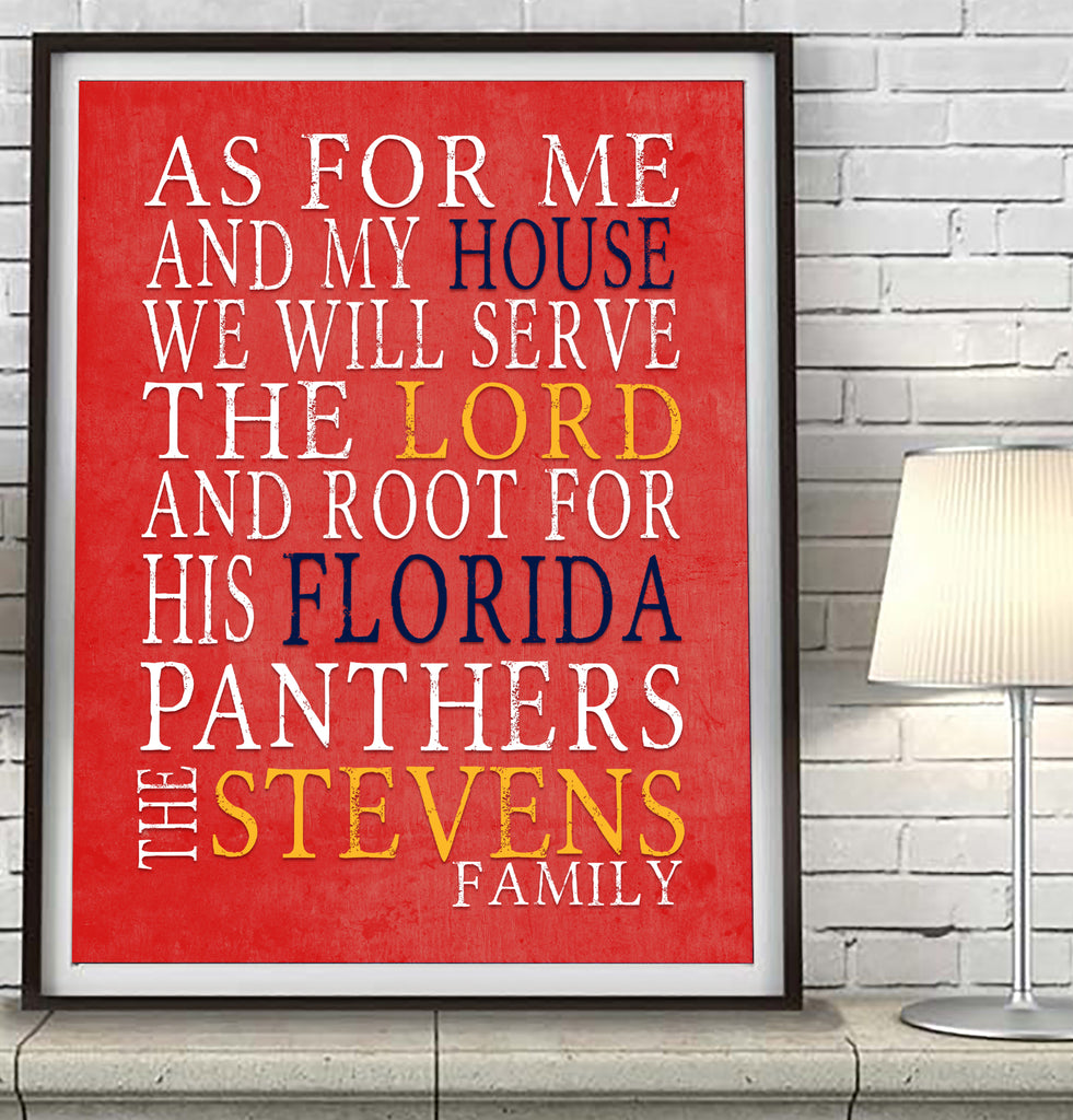 Florida Panthers hockey Personalized "As for Me" Art Print
