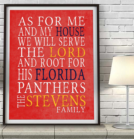 Florida Panthers hockey Personalized "As for Me" Art Print