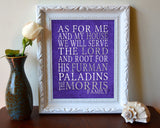 Furman Paladins personalized "As for Me" Art Print