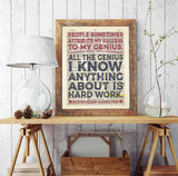 People Sometimes Attribute My Success to My Genius...Alexander Hamilton Quote - Dictionary Art Print