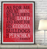 Georgia Bulldogs UGA personalized "As for Me" Art Print