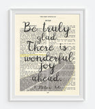 Be truly glad, there is wonderful joy ahead - 1 Peter 1:6 Bible Page ART PRINT