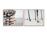 Faded Vintage Hawaiian Surfboards Fine Art Photography Prints, Set of 2, Coastal Wall Decor