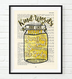 Kind words are like honey- Proverbs 16:24 Bible Page Christian ART PRINT