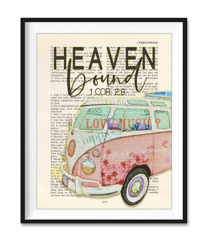 Heaven Bound - 1 Corinthians 2:9 - Classic Van - Bible Verse Page Christian ART PRINT