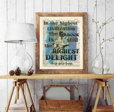 In the Highest Civilization the Book is Still the Highest Delight - Ralph Waldo Emerson Quote - Dictionary Art Print