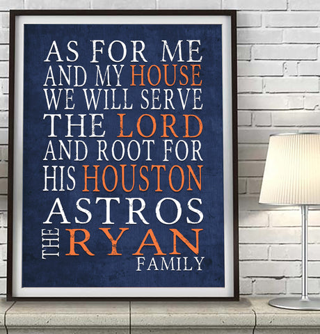 Houston Astros Personalized "As for Me" Art Print