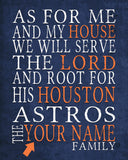 Houston Astros Personalized "As for Me" Art Print