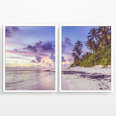 Tropical Island Paradise Beach Fine Art Photography Prints, Set of 2