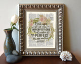 Perhaps It Is Our Imperfections That Make Us So Perfect - Jane Austen Quote - Dictionary Art Print