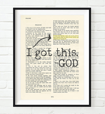 I got this- Psalms 55:22 Bible Page Christian ART PRINT