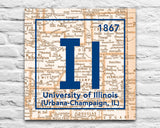 Fighting Illini- University of Illinois Urbana-Champaign Periodic Map ART PRINT