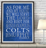 Indianapolis Colts Personalized "As for Me" Art Print