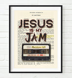 Jesus is my Jam - Matthew 1:21 Vintage Bible Page Christian ART PRINT