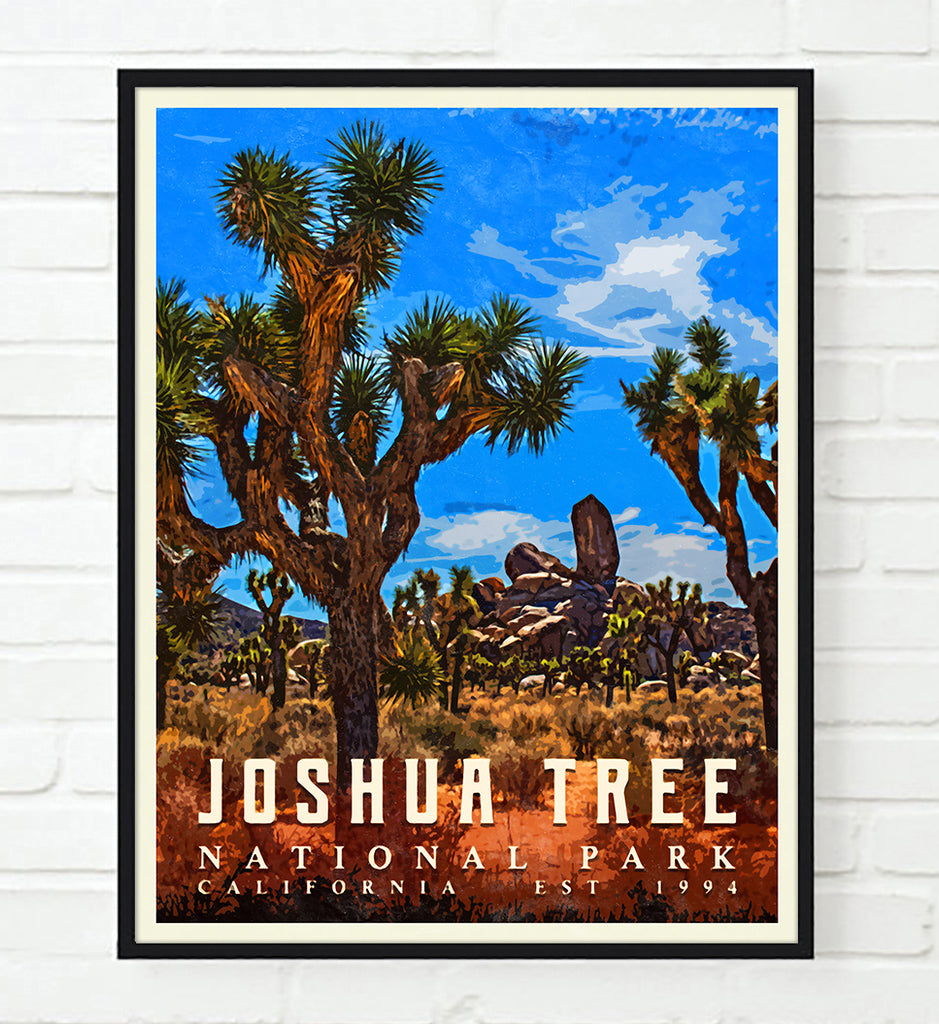 Joshua Tree National Park California Art Print, Adventure Wall Art Decor Poster