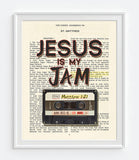Jesus is my Jam - Matthew 1:21 Vintage Bible Page Christian ART PRINT
