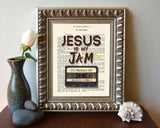 Jesus is my Jam - Matthew 1:21 Vintage Bible Page Christian ART PRINT