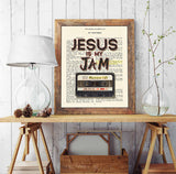 Jesus is my Jam - Matthew 1:21 Vintage Bible Page Christian ART PRINT