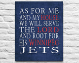 Winnipeg Jets personalized "As for Me" Art Print