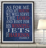 Winnipeg Jets personalized "As for Me" Art Print