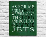 New York Jets Personalized "As for Me" Art Print