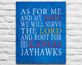 Kansas Jayhawks personalized "As for Me" Art Print Poster Gift