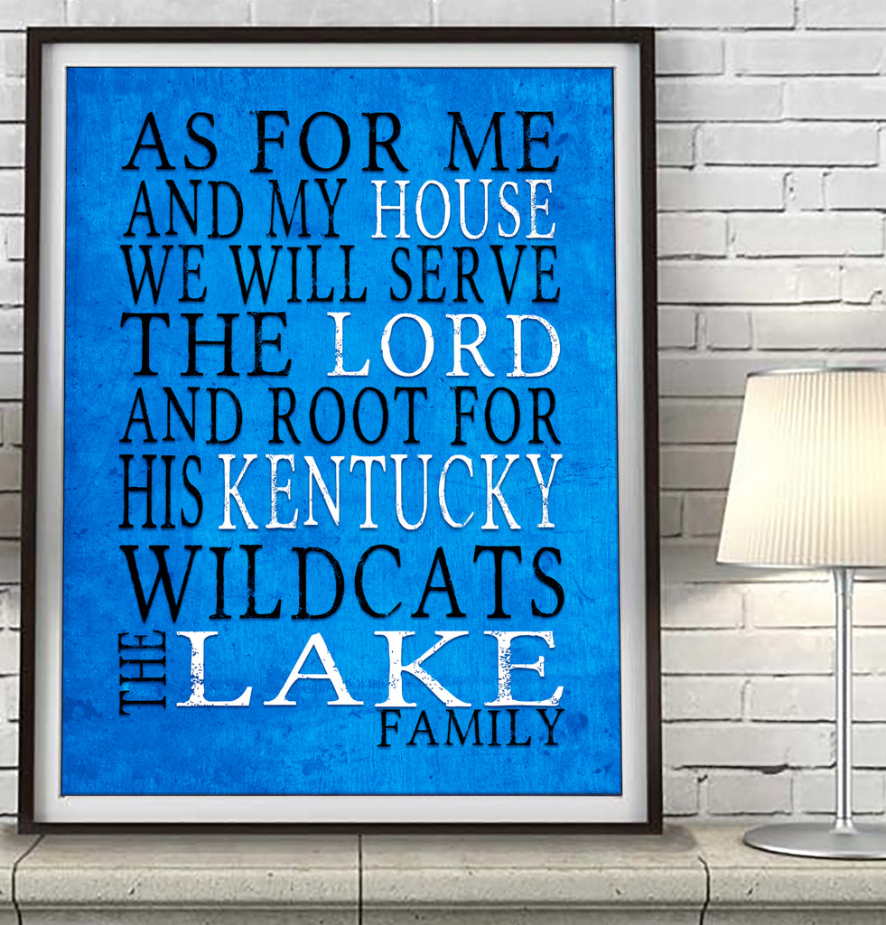 Kentucky Wildcats personalized "As for Me" Art Print
