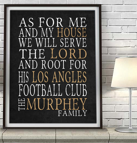 LAFC Los Angeles Football Club Personalized "As for Me and My House" Art Print