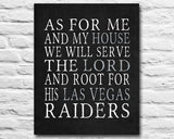 Las Vegas Raiders football Personalized "As for Me" Art Print