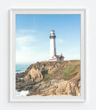 Seascape Lighthouse Photography Prints, Set of 2, Coastal Wall Decor