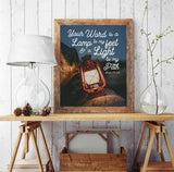 Your word is a lamp to my feet - Psalm 119:105 Christian Photography Print Wall Decor