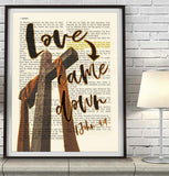 Love Came Down - 1 John 4:9, Bible Verse Page Christian Art Print
