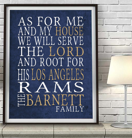 Los Angeles Rams Personalized "As for Me" Art Print