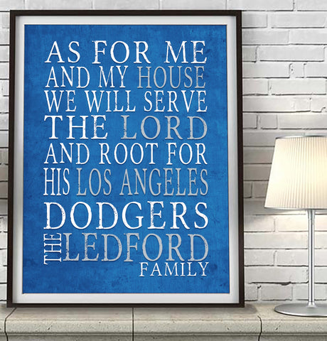 Los Angeles Dodgers Personalized "As for Me" Art Print