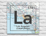 Los Angeles California La- Vintage Periodic Map ART PRINT