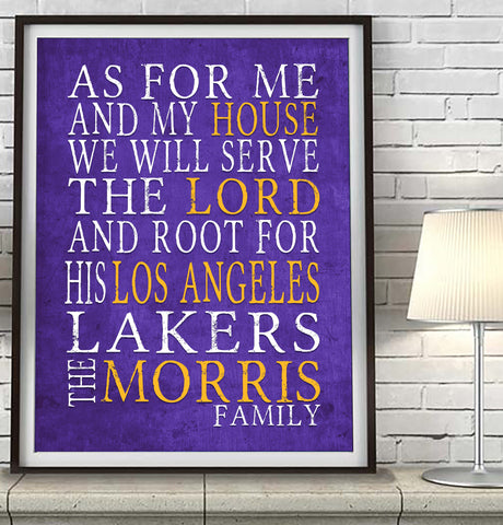 Los Angeles Lakers Personalized "As for Me" Art Print