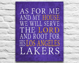 Los Angeles Lakers Personalized "As for Me" Art Print