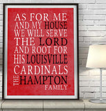 Louisville Cardinals personalized "As for Me" Art Print
