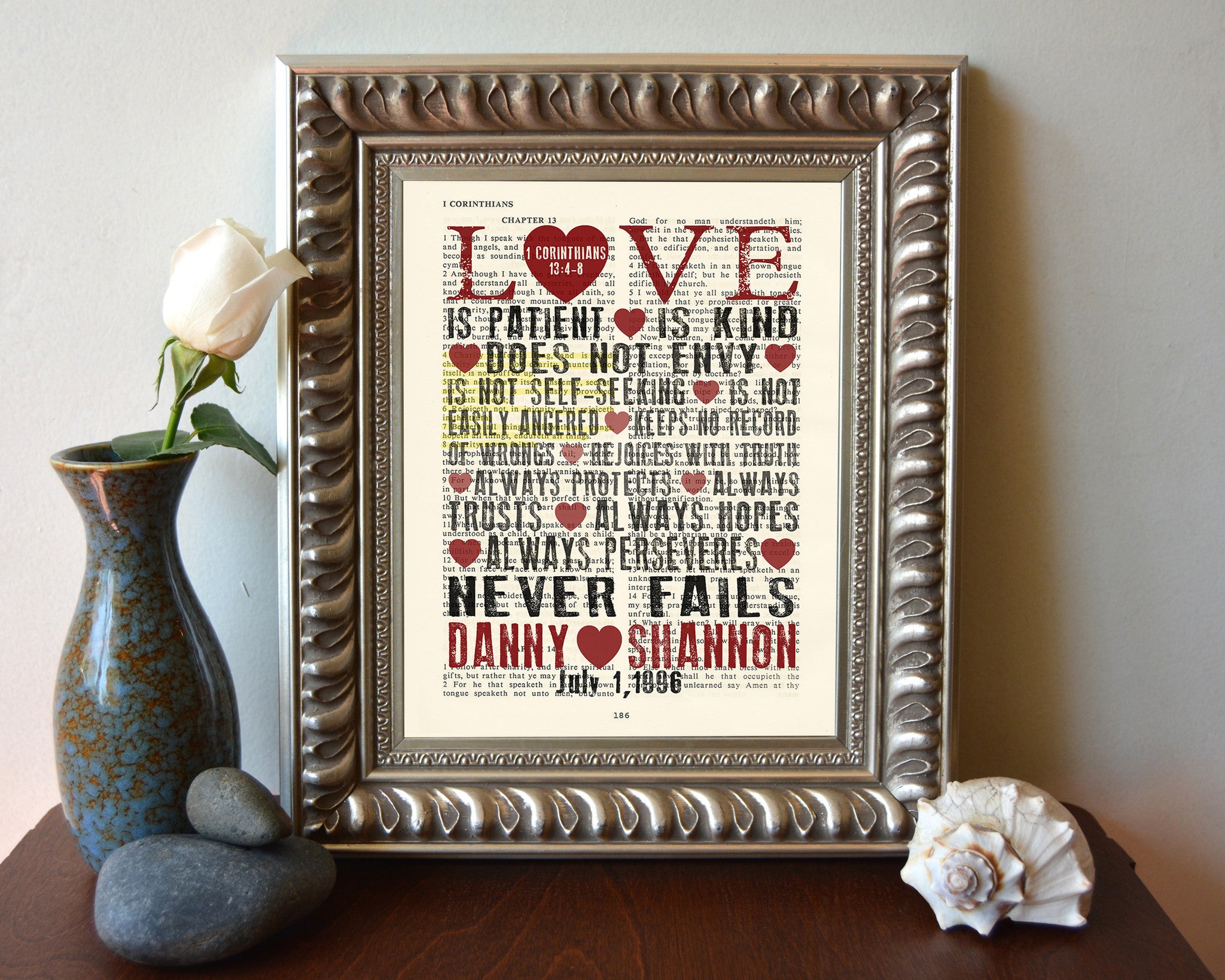 1 Corinthians 13:4, 7-8 Love Is Patient Wall Plaque, 23.5 x 15.75