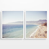 Malibu Beach California Photography Prints, Set of 2, Coastal Wall Decor